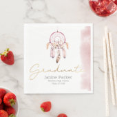 Serviette En Papier Boho Pink de classe Année de la fête de graduation (En situation)