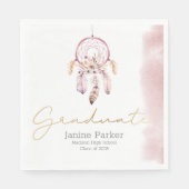 Serviette En Papier Boho Pink de classe Année de la fête de graduation (Devant)