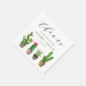 Serviette En Papier Boho Pot Succulents et Cactus Mariage d'été (Coin)