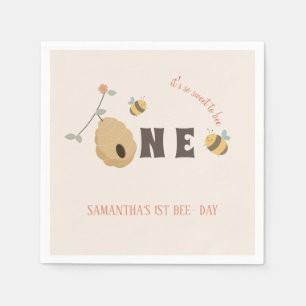Serviette En Papier Boho Premier jour d'abeille 1er anniversaire d'abe