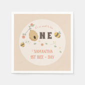 Serviette En Papier Boho Premier jour d'abeille 1er anniversaire d'abe (Devant)