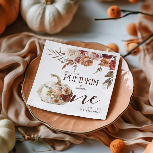Serviette En Papier Boho Pumpkin Automne Fleur 1er Anniversaire