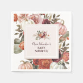Serviette En Papier Boho Pumpkin Floral Fall Baby Shower (Devant)
