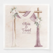 Serviette En Papier Boho Purple Floral Canopy Mariage (Devant)