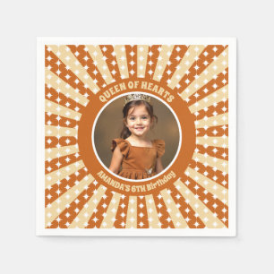 Serviette En Papier Boho Queen Of Hearts Photo de fête d'anniversaire
