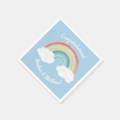 Serviette En Papier Boho Rainbow Baby shower Blue Boy (Coin)
