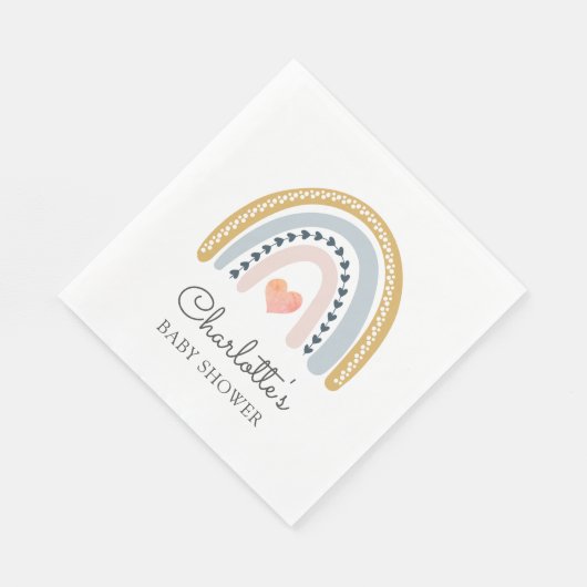 Serviette En Papier Boho Rainbow Baby shower classique papier (Coin)
