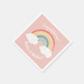 Serviette En Papier Boho Rainbow Baby shower rose (Coin)