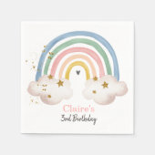 Serviette En Papier Boho Rainbow Birthday Naples Rainbow Party Pastel (Devant)