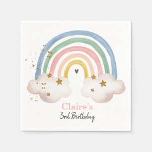 Serviette En Papier Boho Rainbow Birthday Naples Rainbow Party Pastel