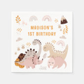 Serviette En Papier Boho Rainbow Dinosaur fête d'anniversaire Naples (Devant)