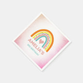 Serviette En Papier Boho Rainbow Girls 3e fête d'anniversaire (Coin)