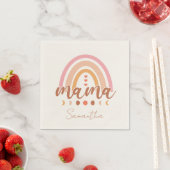 Serviette En Papier Boho Rainbow Mama avec phases de lune (En situation)