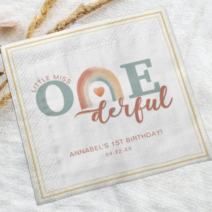 Serviette En Papier Boho Rainbow Onederday Napkins - Watercol