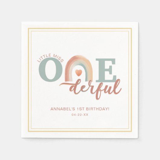 Serviette En Papier Boho Rainbow Onederday Napkins - Watercol (Devant)