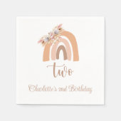 Serviette En Papier Boho Rainbow Pampas Grass fête d'anniversaire (Devant)