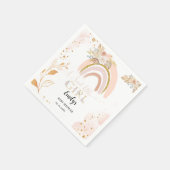 Serviette En Papier Boho Rainbow Pampas Merci en herbe Baby shower (Coin)
