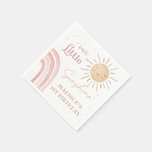 Serviette En Papier Boho Rainbow Sunshine Anniversaire (Coin)