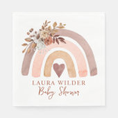 Serviette En Papier Boho Rainbow Terracotta Brown Baby shower rouille (Devant)