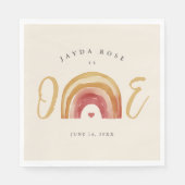 Serviette En Papier Boho Rainbow Un Premier Anniversaire (Devant)
