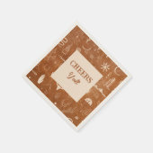 Serviette En Papier Boho Ranch Mariage Cheers Papier Cocktail Napkin (Coin)