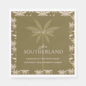 Serviette En Papier Boho Retro Tropical Palm Tree Motif Graduation (Devant)