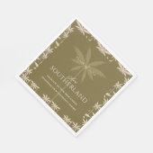 Serviette En Papier Boho Retro Tropical Palm Tree Motif Graduation (Coin)