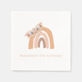 Serviette En Papier Boho rose arc-en-ciel Pampas Grass fête d'annivers (Devant)