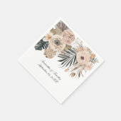Serviette En Papier Boho rose beige gris gris floral Mariage (Coin)