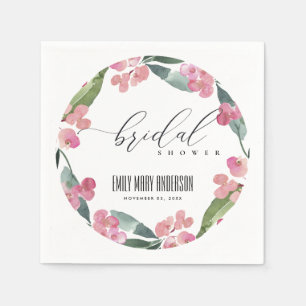 SERVIETTE EN PAPIER BOHO ROSE COURONNE D'ÉPINES FLEUR CADRE LUNCHEON D
