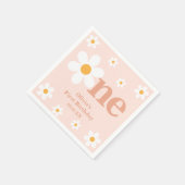 Serviette En Papier Boho Rose Daisy Premier anniversaire (Coin)