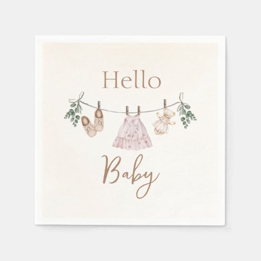 Serviette En Papier Boho rose Fille Vêtements bébé (Devant)