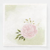 Serviette En Papier Boho rose fleurs vert feuille botanique (Devant)