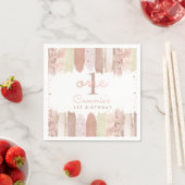 Serviette En Papier Boho Rose Gold Blush Rainbow 1er fête d'anniversai (En situation)