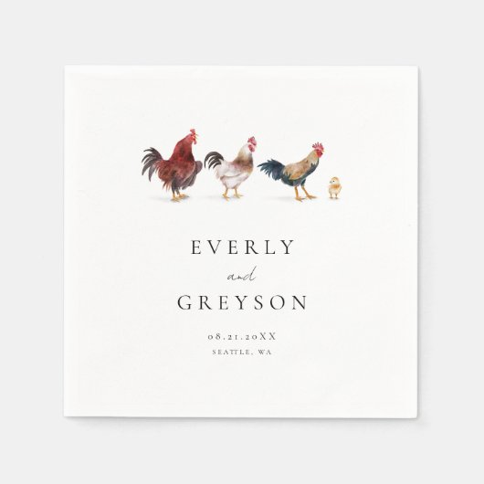 Serviette En Papier Boho & Rustic Chicken Mariage (Devant)