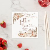 Serviette En Papier Boho Rustic Citrouille Fall in Love Papier Napkin (En situation)