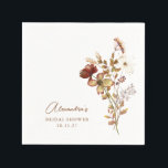 Serviette En Papier Boho Rustic Earthy Nature Fête des mariées botaniq<br><div class="desc">Boho Rustique Terme Nature Botanique Personnalisé Fête des mariées Napkins</div>