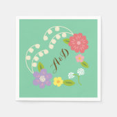 Serviette En Papier Boho Rustic Floral Wreath Mariage (Monnaie) (Devant)