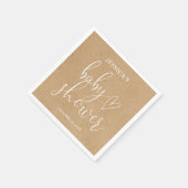 Serviette En Papier Boho Rustic Kraft Baby shower neutre pour les femm (Coin)