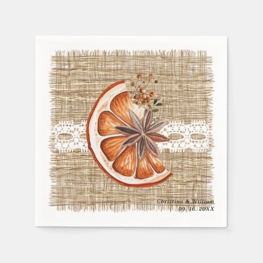 Serviette En Papier Boho Rustic Winter Holiday Botanical Mariage (Devant)