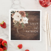 Serviette En Papier Boho Rustic Wood Floral Mariage Réception (En situation)