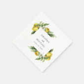Serviette En Papier Boho rustique Aquarelle Citrons Citrus Mariage (Coin)