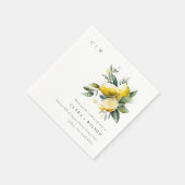 Serviette En Papier Boho Rustique Aquarelle Jaune Citron Jaune Mariage (Coin)