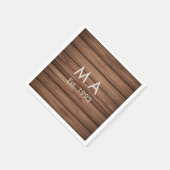 Serviette En Papier boho rustique Brown ajouter nom lettre année date  (Coin)