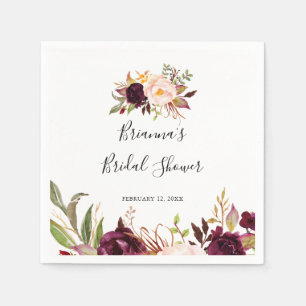 Serviette En Papier Boho rustique coloré Fête des mariées florale