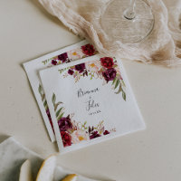 Boho rustique coloré Mariage floral Napkin