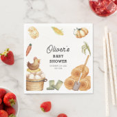 Serviette En Papier Boho Rustique Cultivé Localement Baby shower De Po (En situation)