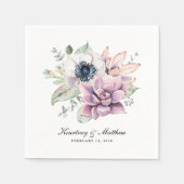 Serviette En Papier Boho Rustique Fleur de Succulent Aquarelle (Devant)