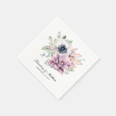 Serviette En Papier Boho Rustique Fleur de Succulent Aquarelle (Coin)