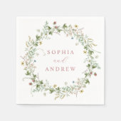 Serviette En Papier Boho Rustique Fleur sauvage Mariage serviettes (Devant)